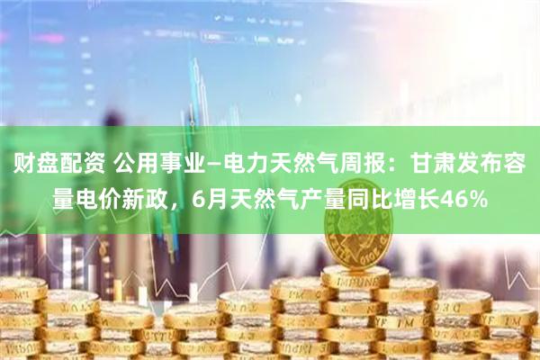 财盘配资 公用事业—电力天然气周报：甘肃发布容量电价新政，6月天然气产量同比增长46%
